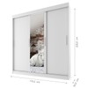Guarda-Roupa Casal Orlando 3 Portas 2 Gavetas com Espelho Branco - Pnr Móveis