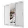 Guarda-Roupa Casal Orlando 3 Portas 2 Gavetas com Espelho Branco - Pnr Móveis