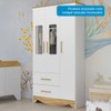 Quarto de Bebê Completo Ariel 100% Mdf 4 Portas 5 Gavetas Branco/Amêndoa - Pnr Móveis