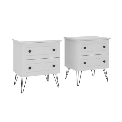 Mesa de Cabeceira Fort Kit 2 Mesas de Cabeceira 100% Mdf Branco - Manbel