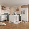 Quarto de Bebê Completo Lili 100% Mdf 4 Portas 5 Gavetas Branco Brilho - Pnr Móveis