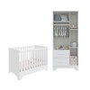 Quarto de Bebê Completo Sasha 100% Mdf 3 Portas 2 Gavetas Branco Brilho - Pnr Móveis