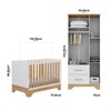 Quarto de Bebê Completo Sasha 100% Mdf 3 Portas 2 Gavetas Branco/Amêndoa - Pnr Móveis