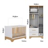 Quarto de Bebê Completo Sofi 100% Mdf 3 Portas 2 Gavetas Branco/Amêndoa - Pnr Móveis