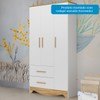 Quarto de Bebê Completo Sofi 100% Mdf 3 Portas 2 Gavetas Branco/Amêndoa - Pnr Móveis