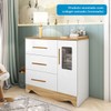 Quarto de Bebê Completo Gabi 100% Mdf 1 Porta 3 Gavetas Branco/Amêndoa - Pnr Móveis
