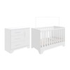 Quarto de Bebê Completo Isadora 100% Mdf 1 Porta 3 Gavetas Branco Brilho - Pnr Móveis