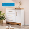 Quarto de Bebê Completo Isadora 100% Mdf 1 Porta 3 Gavetas Branco/Amêndoa - Pnr Móveis