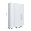 Guarda-Roupa Solteiro Oxford 4 Portas 2 Gavetas Branco- Irm Móveis