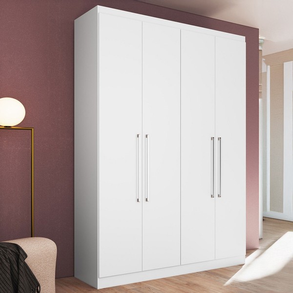 Guarda-Roupa Solteiro Oxford 4 Portas 2 Gavetas Branco- Irm Móveis
