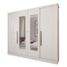 Guarda-Roupa Solteiro Adam 4 Portas 2 Gavetas com Espelho Branco  - Panorama Móveis