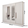 Guarda-Roupa Solteiro Adam 4 Portas 2 Gavetas com Espelho Branco  - Panorama Móveis