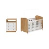 Quarto de Bebê Completo Matteo 100% Mdf 3 Gavetas Branco/Amêndoa - Pnr Móveis