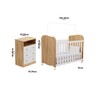 Quarto de Bebê Completo Matteo 100% Mdf 3 Gavetas Branco/Amêndoa - Pnr Móveis