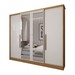 Guarda-Roupa Casal Adam Plus 4 Portas 2 Gavetas com Espelho Marrocos/Off White - Panorama Móveis