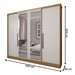 Guarda-Roupa Casal Adam Plus 4 Portas 2 Gavetas com Espelho Marrocos/Off White - Panorama Móveis