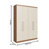 Guarda-Roupa Solteiro Oxford 4 Portas 2 Gavetas Freijó/Off - Irm Móveis