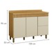 Balcão de Cozinha Dakota 120 Cm 3 Portas 1 Gaveta Cinamomo/Off White - Valdemoveis