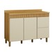 Balcão de Cozinha Dakota 120 Cm 3 Portas 1 Gaveta Cinamomo/Off White - Valdemoveis