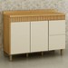 Balcão de Cozinha Dakota 120 Cm 3 Portas 1 Gaveta Cinamomo/Off White - Valdemoveis