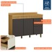 Balcão de Cozinha Dakota 120 Cm 3 Portas 1 Gaveta Cinamomo/Grafite - Valdemoveis