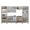 Cozinha Completa Firenze 18 Portas 2 Gavetas com Vidro 6171.102 Branco - Indékes