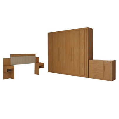 Quarto Completo Casal Aconchego 7 Portas 11 Gavetas Cinamomo Estrutura Premium 15mm - Panorama Móveis