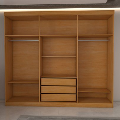 Quarto Completo Casal Aconchego 7 Portas 11 Gavetas Cinamomo/Off White Estrutura Premium 15mm - Panorama Móveis