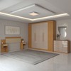 Quarto Completo Casal Aconchego 7 Portas 11 Gavetas Cinamomo/Off White Estrutura Premium 15mm - Panorama Móveis