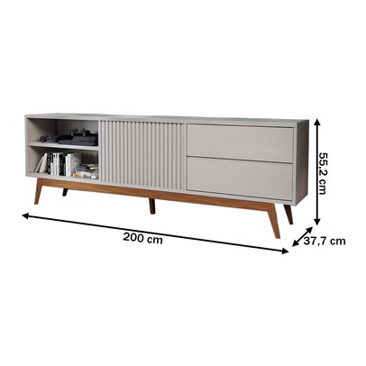 Rack para TV Até 75 Polegadas Normandia 1 Porta 2 Gavetas Off White - Panorama Móveis