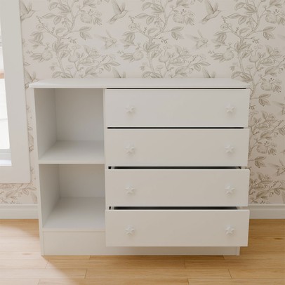 Cômoda Utopia 1 Porta 4 Gavetas Branco - Panorama Móveis