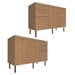 Balcão de Cozinha para Pia 120 Cm 2 Portas 3 Gavetas Cz3100 Freijó - Tecno Mobili