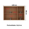 Armário Aéreo Cozinha 120 Cm 3 Portas 2 Prateleiras Cz3109 Freijó/Branco - Tecno Mobili