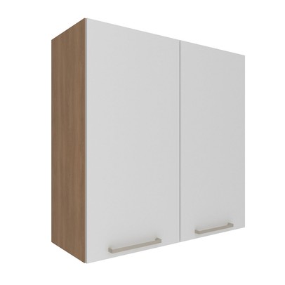 Armário Aéreo Cozinha 80 Cm 2 Portas Cz3115 Freijó/Branco - Tecno Mobili