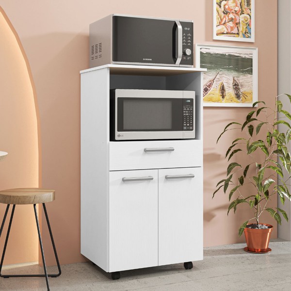 Armário de Cozinha Nilo 2 Portas 1 Gaveta Branco - Pnr Móveis