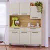 Armário de Cozinha com Balcão Romênia 6 Portas 2 Gavetas Freijó/Soft - Pnr Móveis