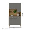 Armário de Cozinha com Balcão Era 6 Portas 1 Gaveta Freijó/Gris - Pnr Móveis