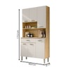 Armário de Cozinha com Balcão Era 6 Portas 1 Gaveta Freijó/Soft - Pnr Móveis