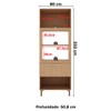 Torre Quente 1 Porta 2 Gavetas Cz3142 Freijó/Branco - Tecno Mobili