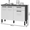 Balcão de Cozinha Boreal 3 Portas 1 Gaveta Freijó/Gris - Pnr Móveis
