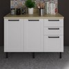 Balcão de Cozinha 120 Cm 2 Portas 3 Gavetas Cz3300 Branco - Tecno Mobili
