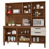 Armário de Cozinha com Balcão Altesa 7 Portas 2 Gavetas com Vidro Nogueira/Off White - Pnr Móveis