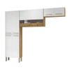Armário de Cozinha Aurora 8 Portas com Vidro Ripado 3d Freijó/Supremo - Pnr Móveis