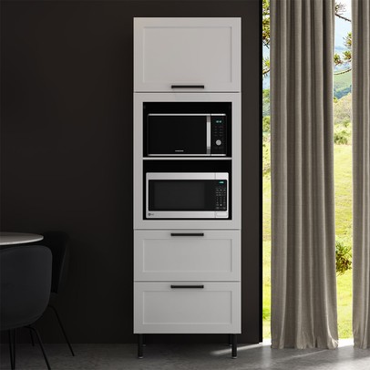 Torre Quente 1 Porta 2 Gavetas Cz3306 Branco - Tecno Mobili