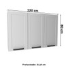 Armário Aéreo Cozinha 120 Cm 3 Portas Cz3310 Branco - Tecno Mobili