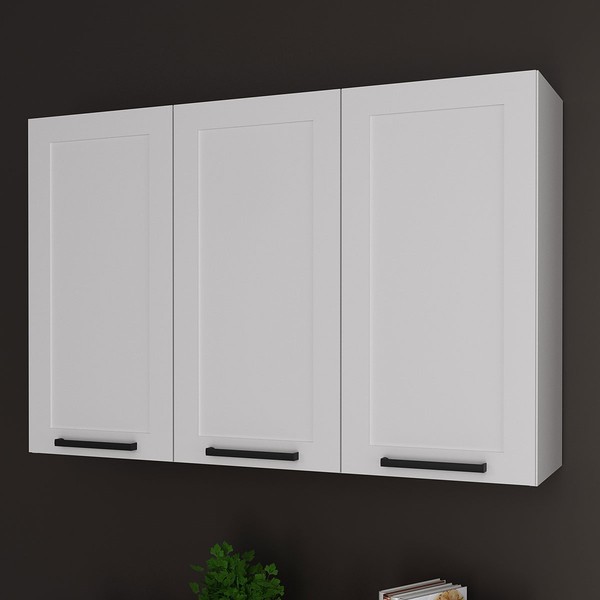 Armário Aéreo Cozinha 120 Cm 3 Portas Cz3310 Branco - Tecno Mobili