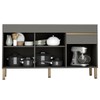 Balcão de Cozinha Silver 150 Cm 3 Portas 1 Gaveta Gris - Pnr Móveis