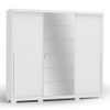 Guarda-Roupa Casal 3 Portas 4 Gavetas  B573a Branco Brilho - Kappesberg