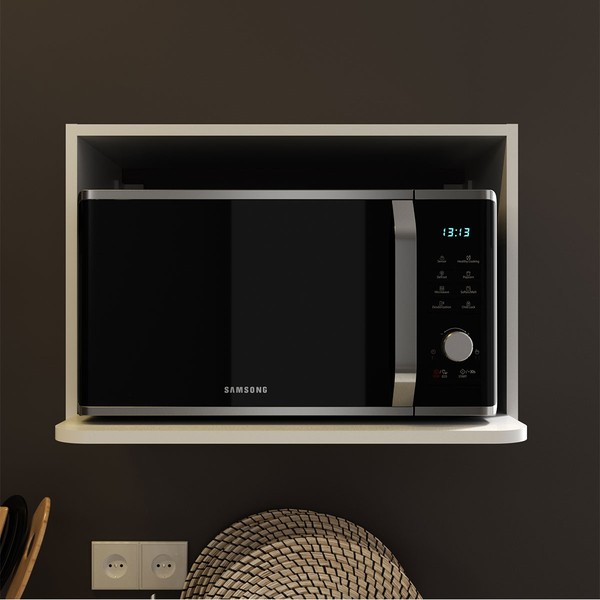 Armário Aéreo Cozinha para Microondas 100% Mdf Cz3319 Branco - Tecno Mobili