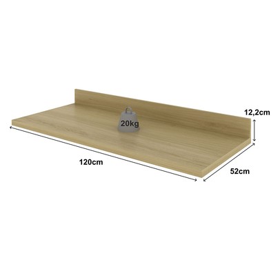 Tampo para Balcão 120 Cm 100% Mdf Cz3326 Carvalho Tropical - Tecno Mobili